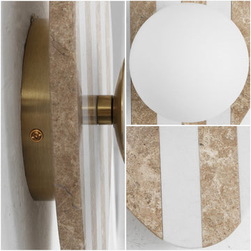 Tivoli 12" Modern Minimalist 1-Light Ovoid Travertine LED Wall Sconce